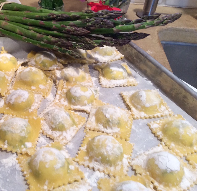 Asparagus ravioli